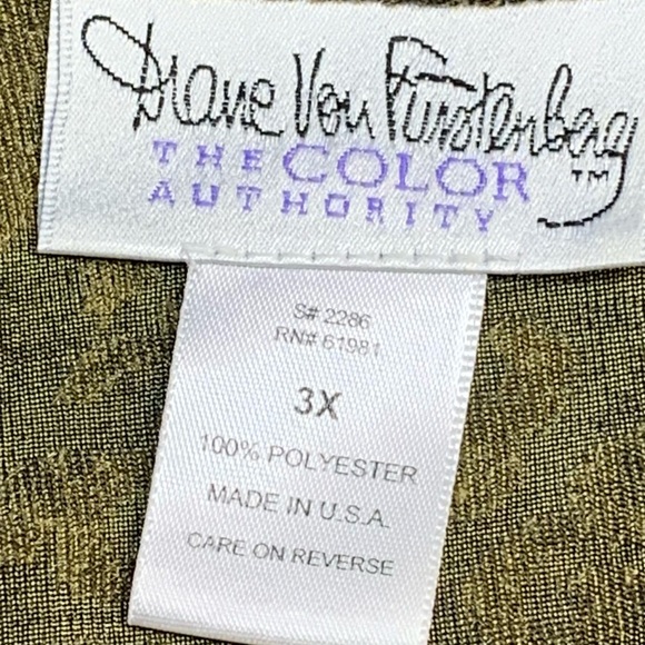 Diane Von‎ Furstenberg~Women's Velvet Scroll Long Sleeve Button Up Blouse~Sz 3X - Picture 11 of 12